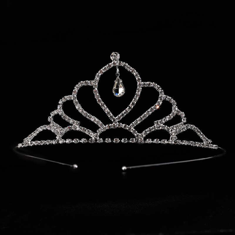 AINAMEISI Crystal Princess Crown Girls Tiaras Hair Accessories Rhinestone Bridal Headband Women Wedding Hair Jewelry: 1