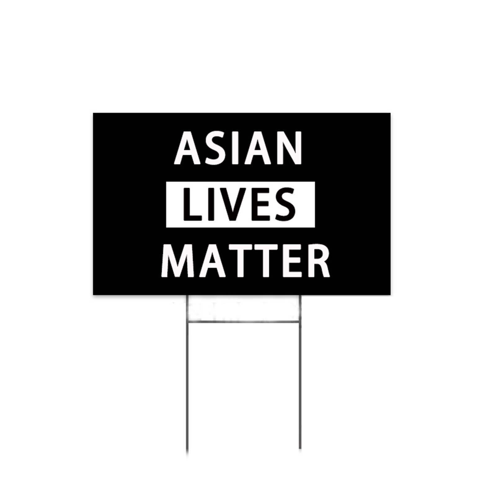 Stop Asian Hate Yard Sign with Stake, Civil Rights Lawn Sign, Stop Racism QW