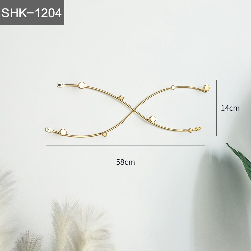 Golden and Black wall decoration hook Nordic key hanger coat hook bedroom fitting room hook: SHK-1204
