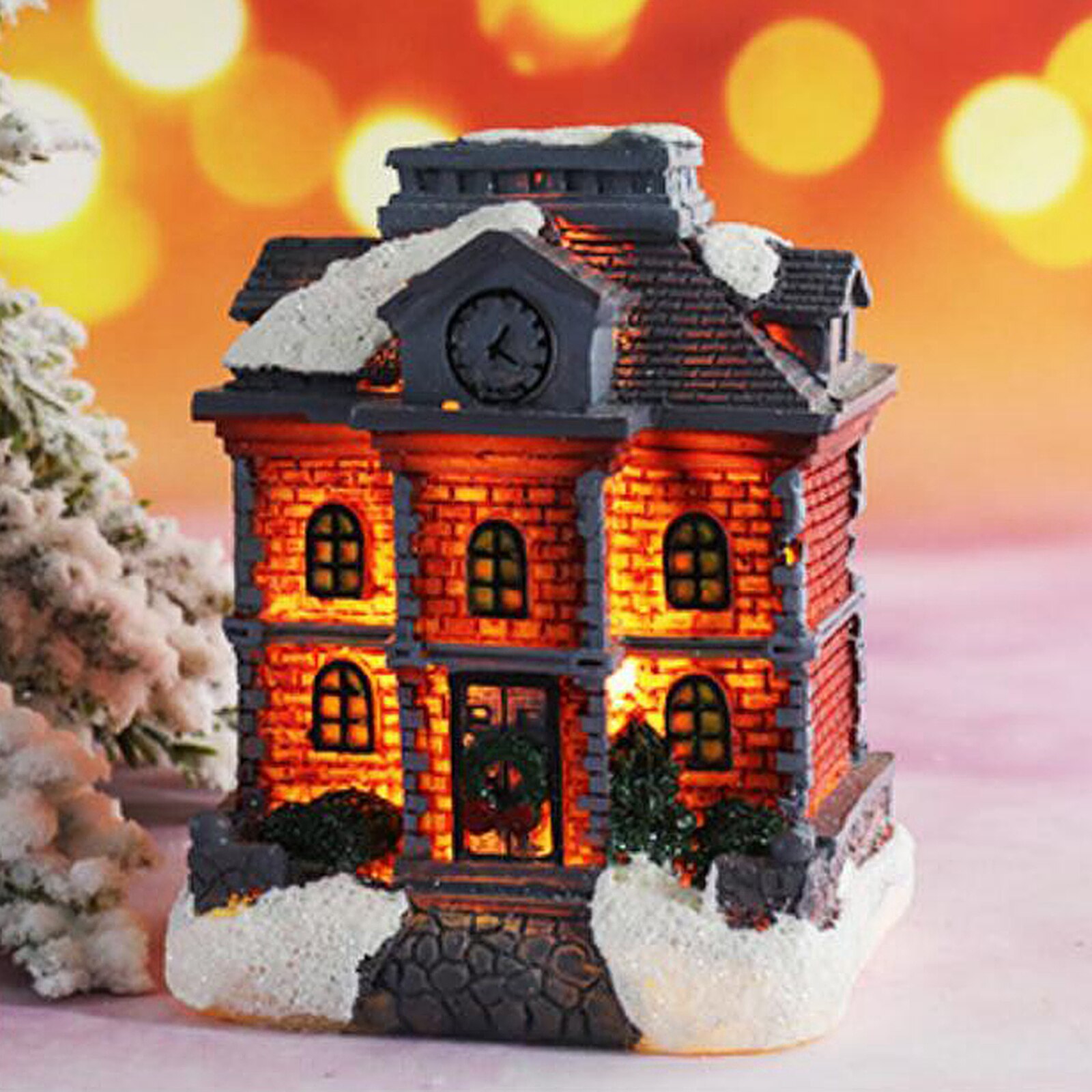 Kerst Huis Decor Led Licht Hars Dorp Ornament Desktop Decoratie: I