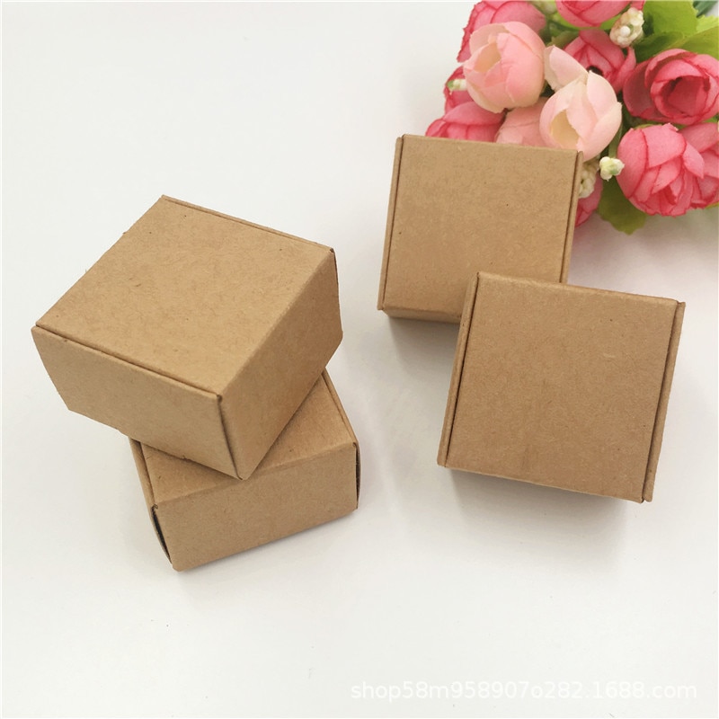 5pcs/lot Vintage Kraft Paper Box Cardboard Handmade Soap Box white Craft Paper Box black Packaging Jewelry Box