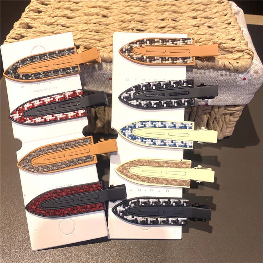 Pinces à cheveux sans plis, Barrettes tricotées, motif pied-de-poule, sans , Clip à boucles, maquillage, Clip à frange