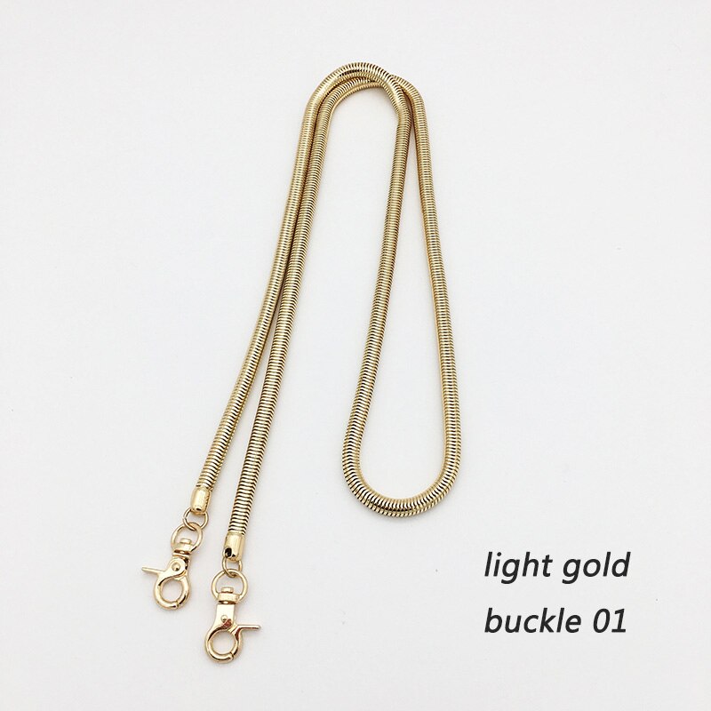Ersättning guldkedja för väska delar tillbehör silverkedjor axel crossbody väskor för kvinnor lång svart handväska rem bälte: Ljust guldspänne 01 / 6.5 mm