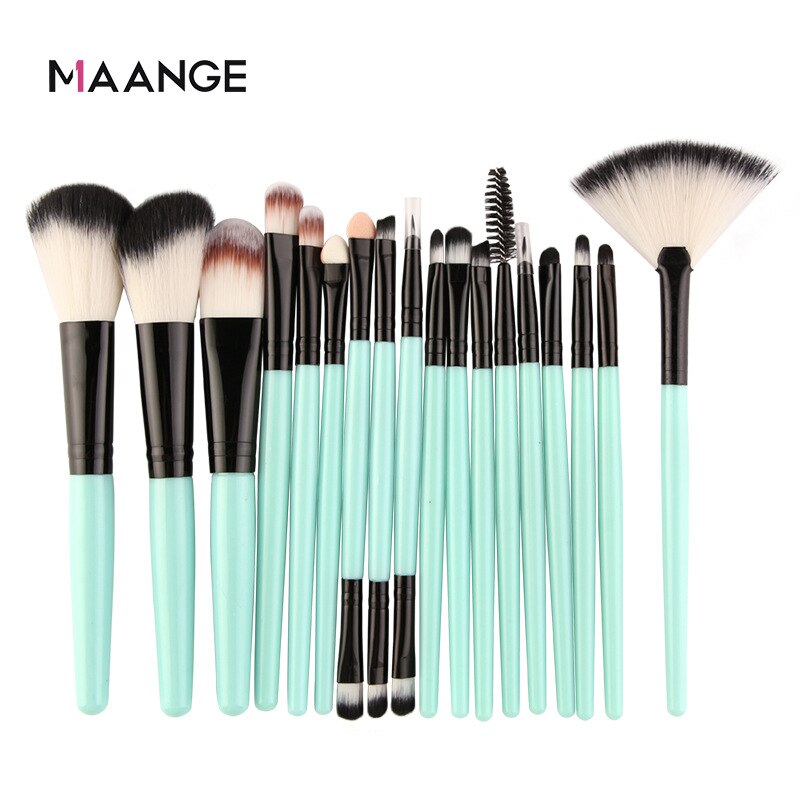 Maange 18-pieza Set de brochas de maquillaje de ojos de herramientas de belleza