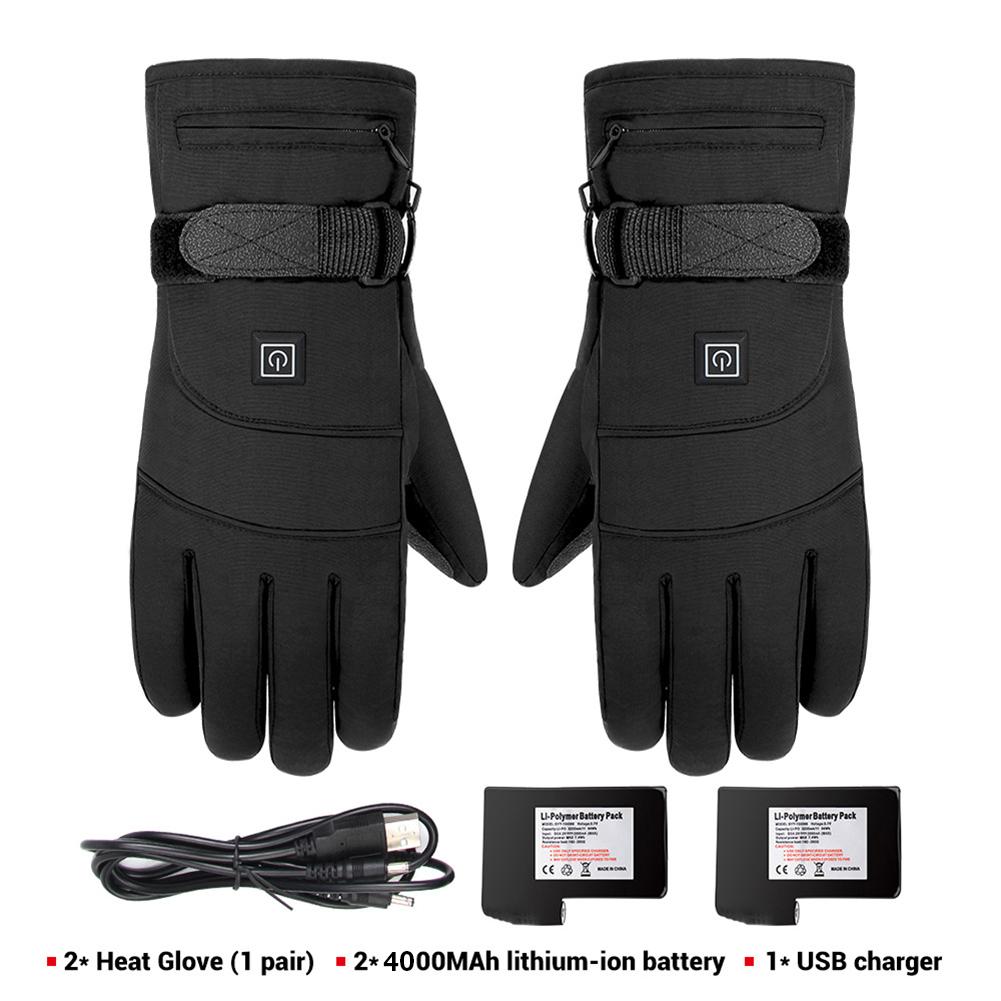 3 Niveaus Temperatuur Verwarmde Motorhandschoenen 3.7V Oplaadbare Touch Screen Elektrische Verwarming Handschoen Skiën Warmer Gants Moto