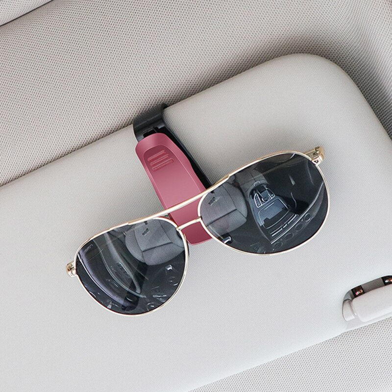 Bil solskærm visirbriller klipkort solbrilleholder lommeklemme til tesla model 3 model x model s bil universal tilbehør: Rød
