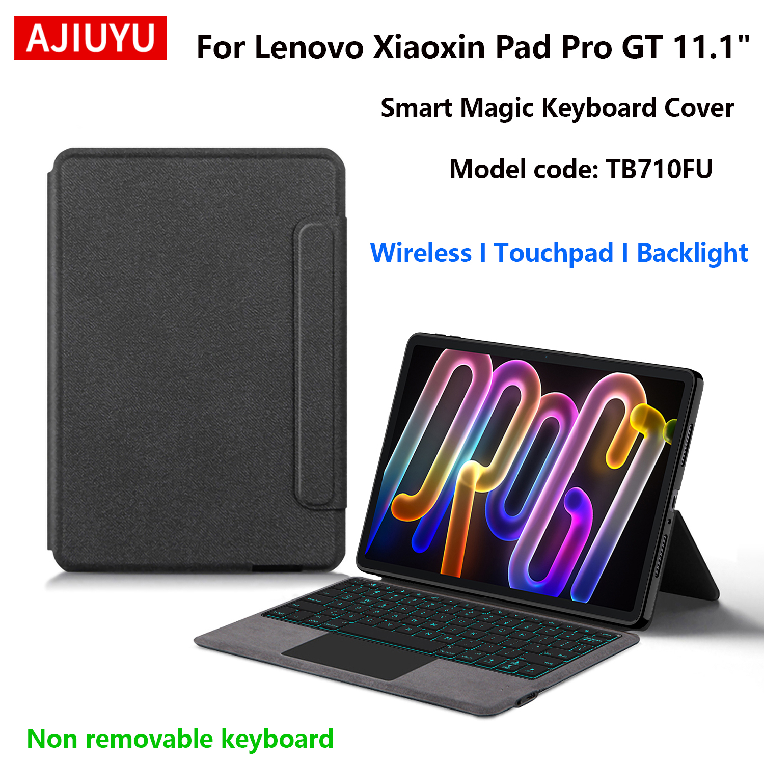 Funda con teclado para Lenovo Xiaoxin Pad Pro GT TB710FU 2025, funda para tableta de 11,1 pulgadas, funda para teclado inteligente mágico, retroiluminación con panel táctil