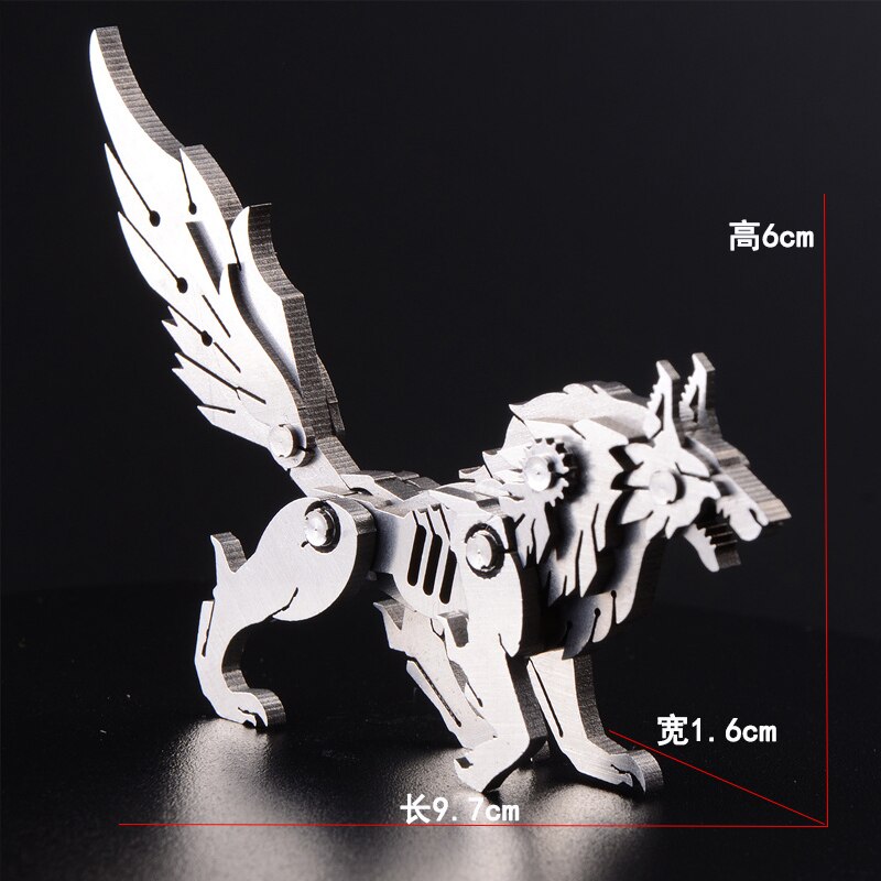 Elk/Dragon Animal Stainless Steel 3D Metal Kits Puzzle Assembling Model Birthday Decoration Collection Toy: HY011