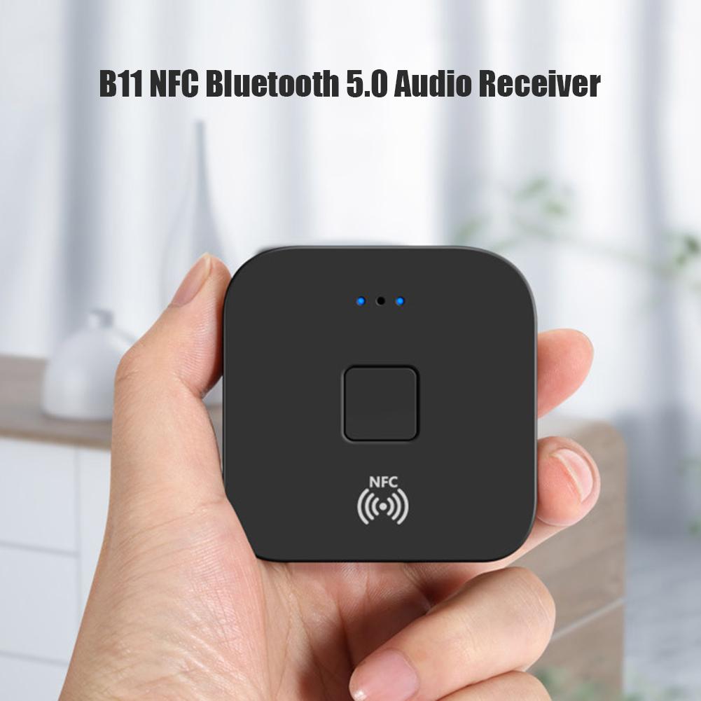 B11 NFC Bluetooth 5.0 Audio Handsfree Adapter Wireless Receiver Dongle Car Kit Built-in Chips Direct Connection NFC Phone