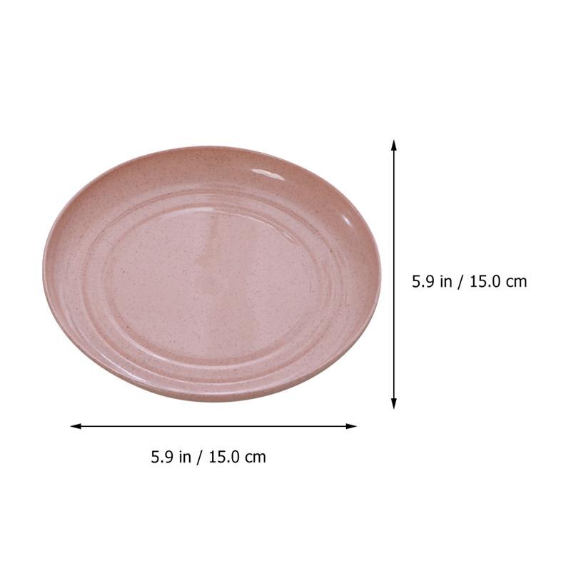 6pz piatti di paglia di grano piattino per uso domestico piatto per alimenti stoviglie sicure