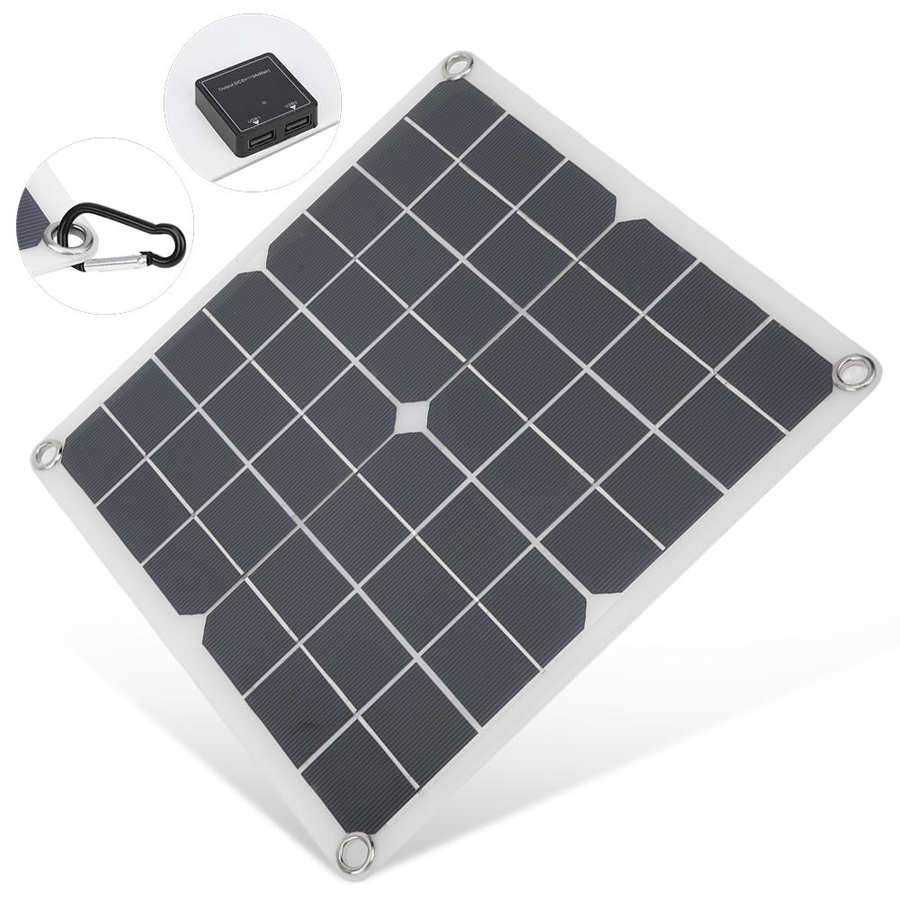 Solar Panel Monocrystalline Solar Panel Flexible USB Output for Pet Cage Vent Outdoor Electronic Device Charging 15W Solar Panel