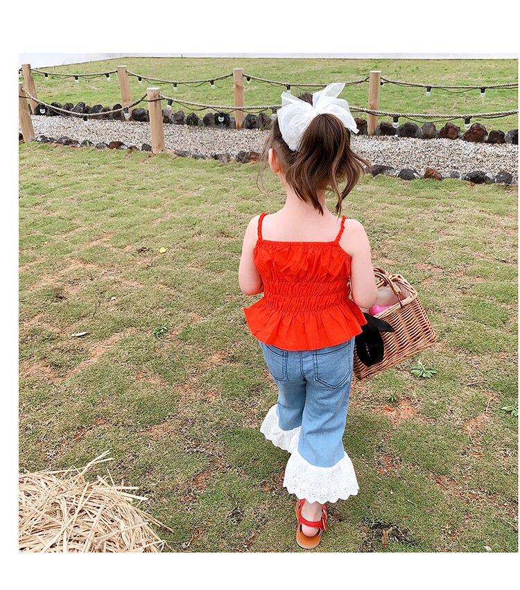 Filles réservoirs & camisoles bébé sous-vêtements pour fille enfants été hauts volants coton bébé enfants basique chemise tenue