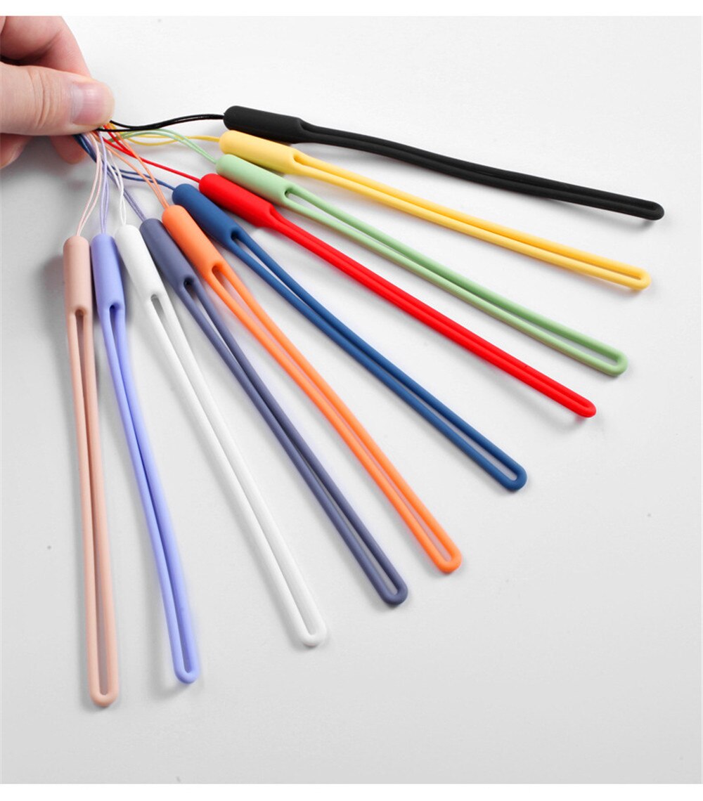 Lanière de téléphone portable corde de main en silicone courte anti-perte couleur lanière de téléphone souple flexible clé U disque lanière multifonction