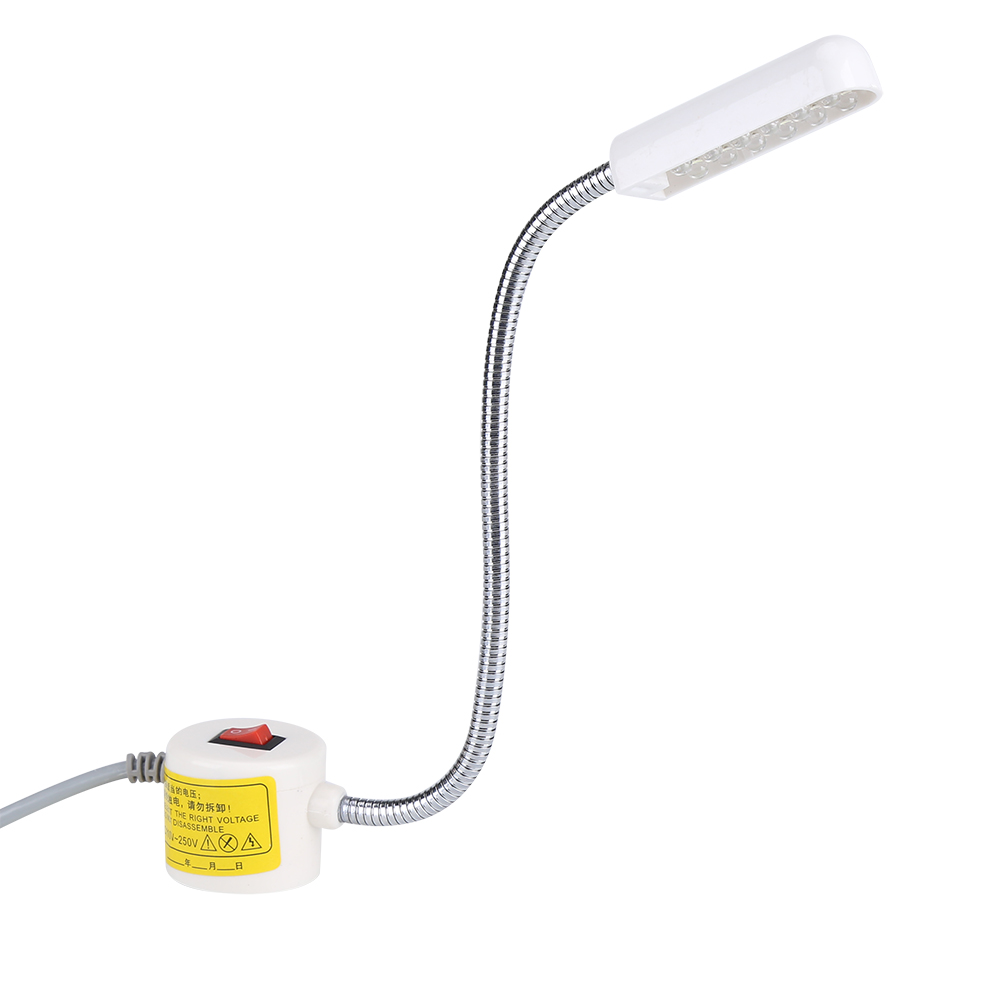 Ac110-250v 12 ledet magnetisk arbejdslampe fleksibel usb-lampe til symaskine eu-stik: Os stik