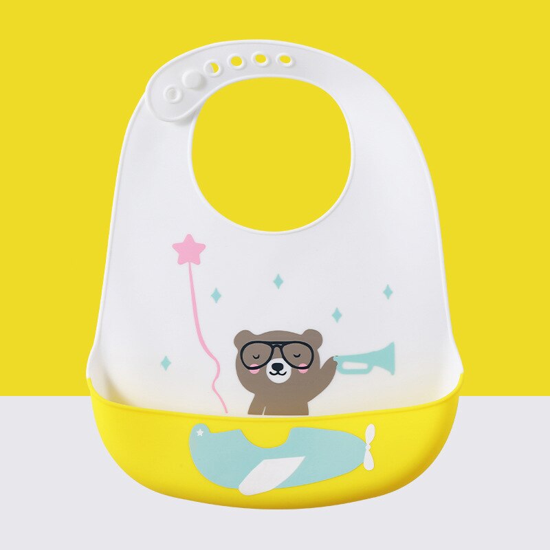 Waterdichte Zachte Siliconen Baby Slabbetjes Leuke Cartoon Print Baby Meisje Jongen Verstelbare Schort Bib Kids Lunch Feeding Stuff