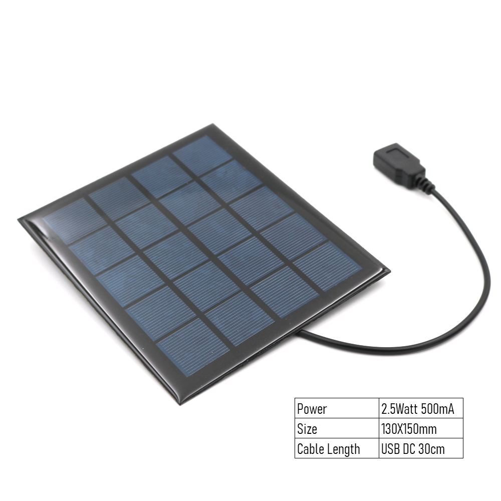 Dc solcellepanel 2w 2.5w 4.5w 5w 5v usb output batterioplader spændingsregulator mobiltelefon strømbank dc udendørs solcelle: 500ma