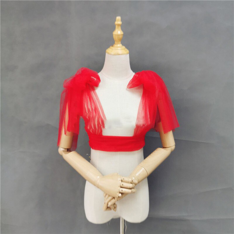 Elegante verrotten Schwarz Neue Braut Jacke Bolero Hochzeit Schals Für Frau Evenigng Und Party Kleid: rot
