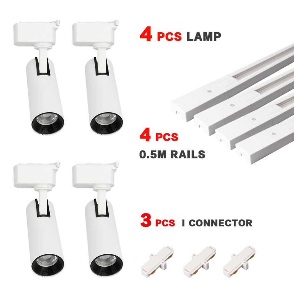 Led faixa luminária cob 12/20/30/40w faixa iluminação lâmpada de parede ferroviário spotlight loja de roupas cozinha casa 220v 230v 240v