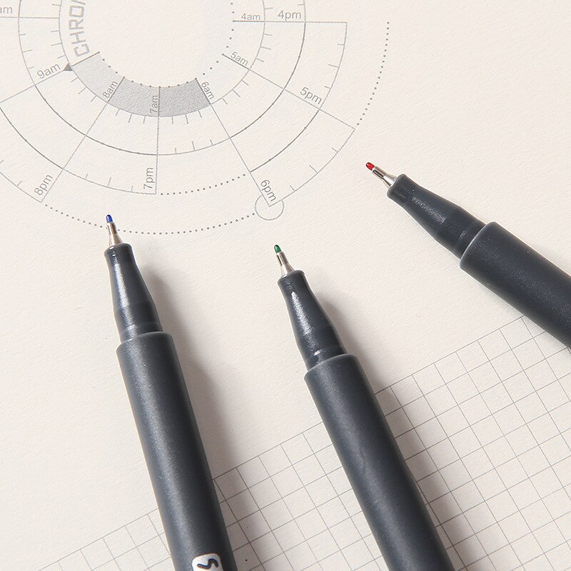 12 Stks/set 0.4Mm Kleurrijke Fiber Fineliners Markeerstift Schilderen Viltstiften Set Fijne Haak Lijn Pen Graffiti Schets tekening Art