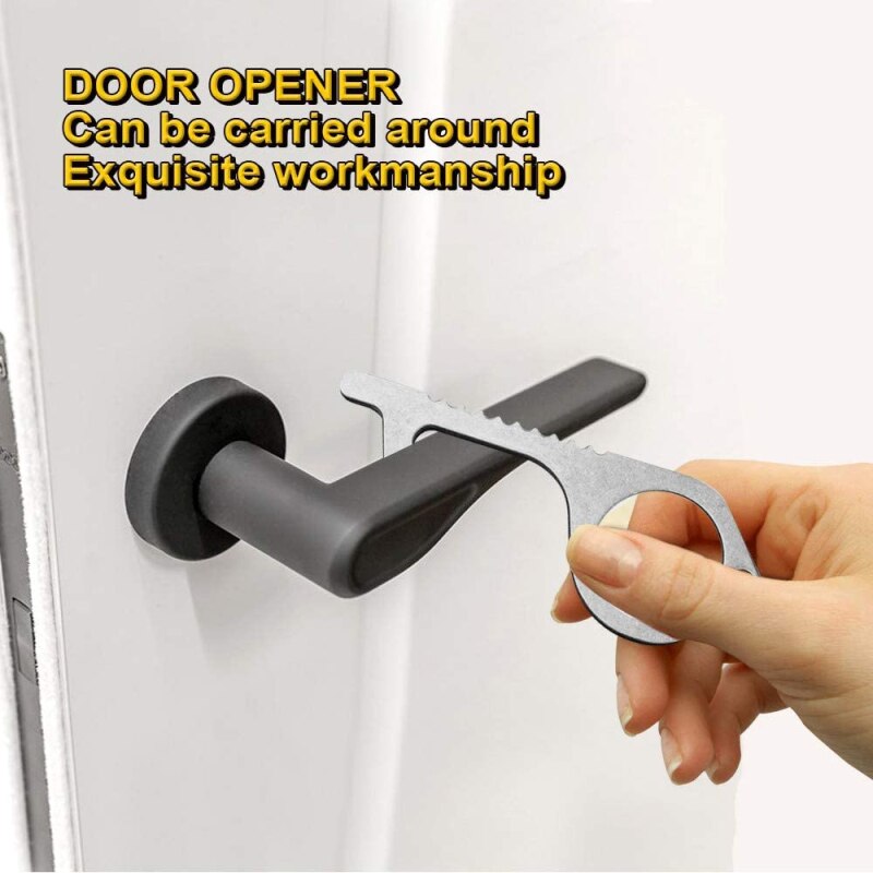 7*3cm Hygiene Hand Antimicrobial 260 brass alloy Door Opener Portable Press Elevator Tool Door Handle Key Safety Protection