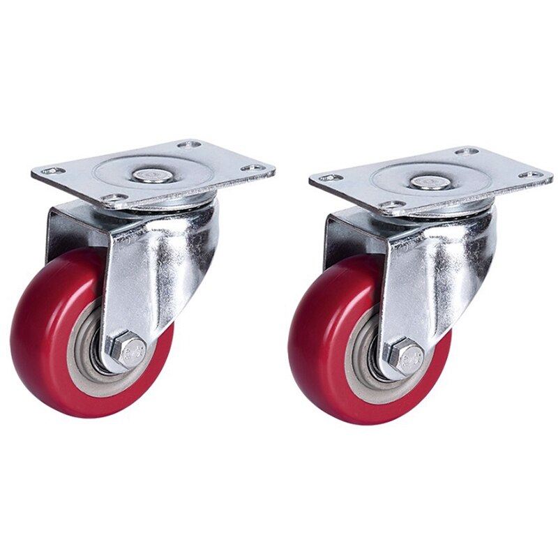 2PCS 4-Inch Universal Caster Trolley Caster Brake Caster Wheel Set, No Brake: Default Title