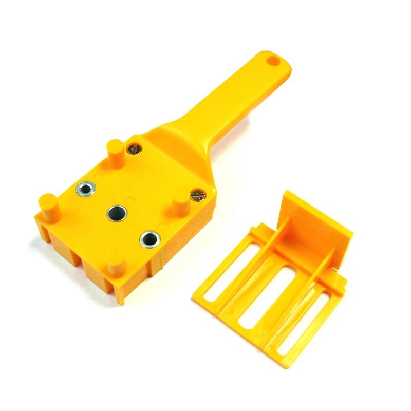 Woodworking Punch Locator Carpenter Job Tools Hand Tools Handheld 6/8/10mm Drill Bit Hole Puncher For Cross Dowel Drill Jig: Yellow