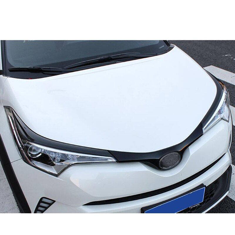 För toyota c-hr chr kolfiber look bil strålkastare ram ljus ögonbryn lock trim krom styling tillbehör