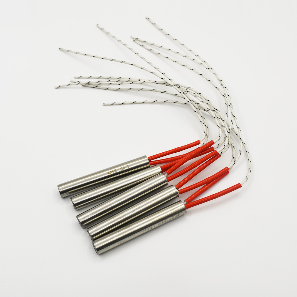 5pcs 220V 10mm Dia. Electric Cartridge Heater Element 50-200mm Tube Length 100-350W Stainless Steel Tubular Heating Element