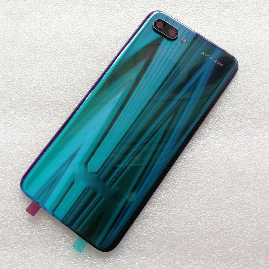 Back Glass Cover For Huawei Honor 10 Battery Cover Back Door Housing Glass Panel Case With Camera Lens Honor 10 Replacement: Green With Lens