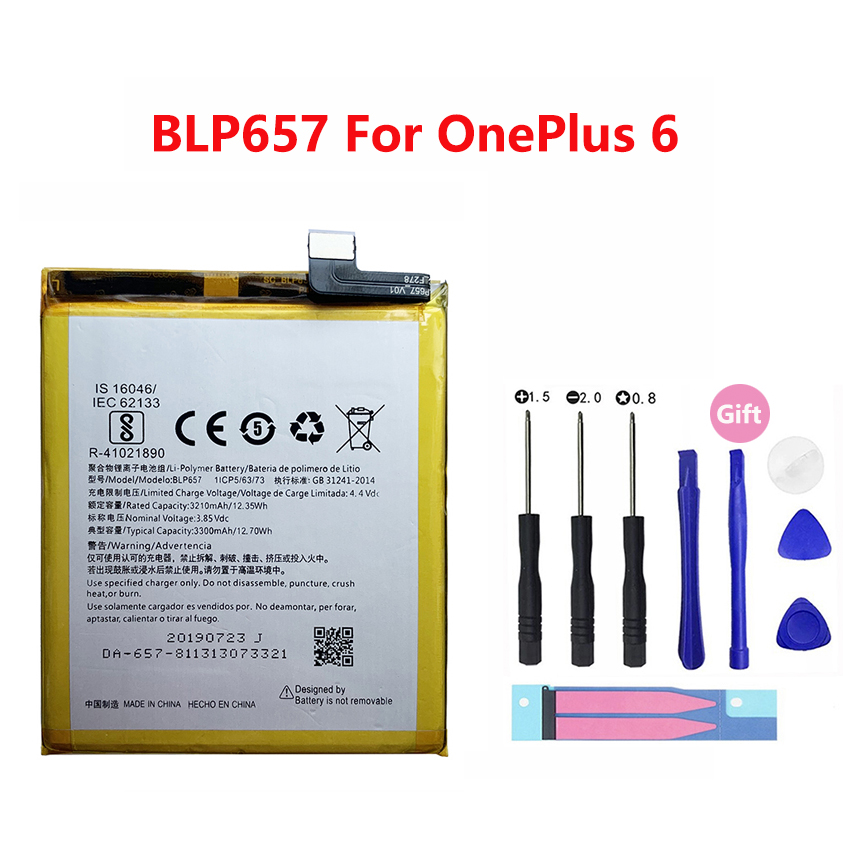 Original Battery For OnePlus 7 6T 6 5 5T 3 3T 2 1 1+ BLP571 BLP597 BLP613 BLP633 BLP637 BLP657 BLP685 Cell Phone Batteries