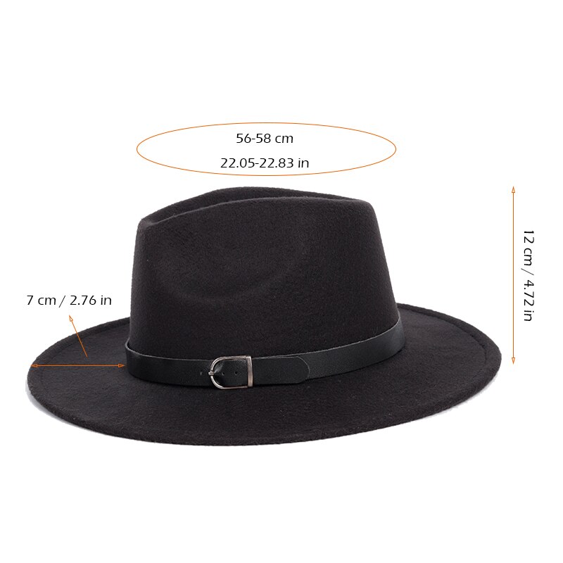 Vintage Voelde Jazz Fedora Hoeden Grote Rand Cloche Cowboy Panama Voor Vrouwen Mannen Wol Herfst Winter Klassieke Brede Rand top Hat