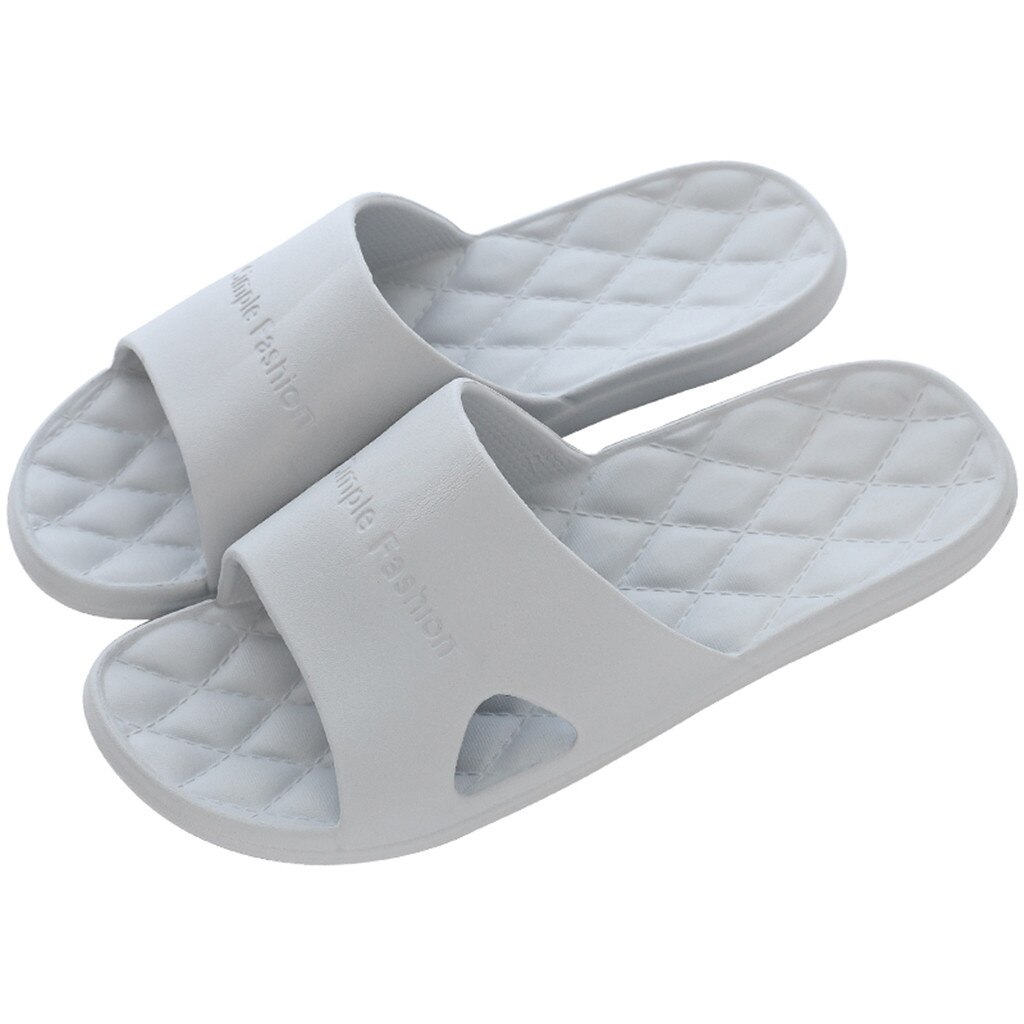 Zomer Casual Mannen Slippers Paar Antislip Slides Badkamer Slippers Zwembad Schoenen Zachte Zool Vrouwen Thuis Vloer Slides Plus maat 45: Grijs / 42