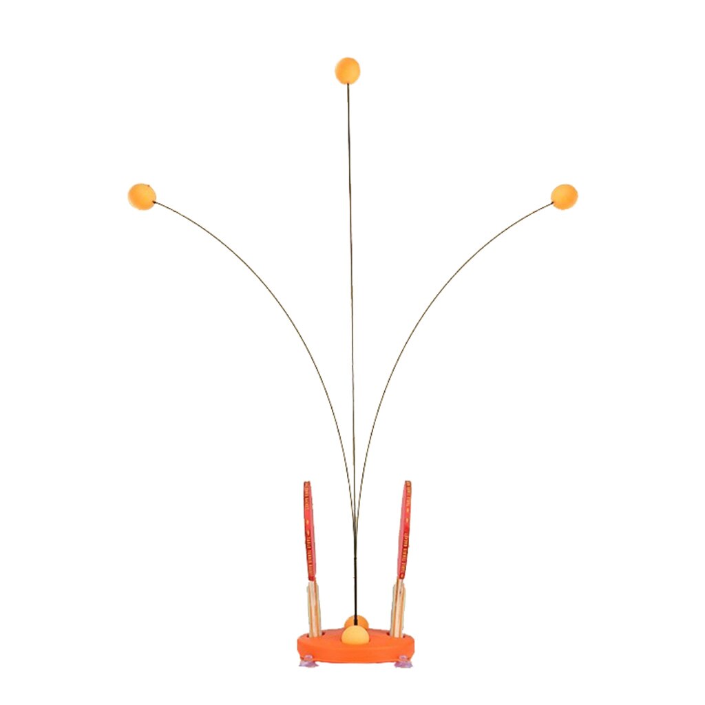 Elastic Table Tennis Pong Training Robot Anti-Slip Trainer Equip: Wood Paddle