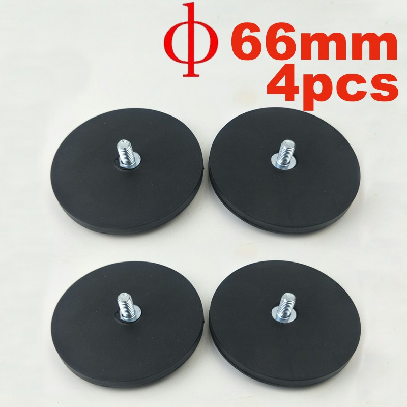 Billys magnet takkrok ledet bar brakett gummi magnetisk billampe holder ledet stråle suger stativ til arbeidslys / offroad bar: Kun 4pc 66mm magnet