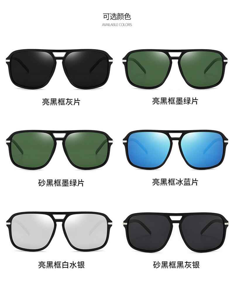 Gafas De sol polarizadas De estilo cuadrado para hombre, lentes De sol polarizadas con gradiente para conducir, Vintage De , para pescar y acampar,