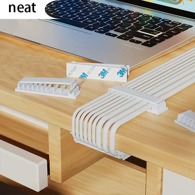 Computer desk wiring organizer, desktop dual-purpose cable organizer, no punching, branching and fixing device, storage