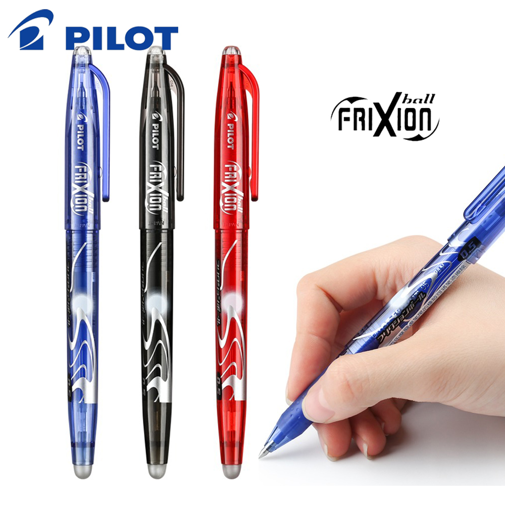 3pcs PILOT Erasable Gel Pens LFB-20EF Frixion 0.5mm for Writing Red Blue Black School Office Supplies Japanese Stationery
