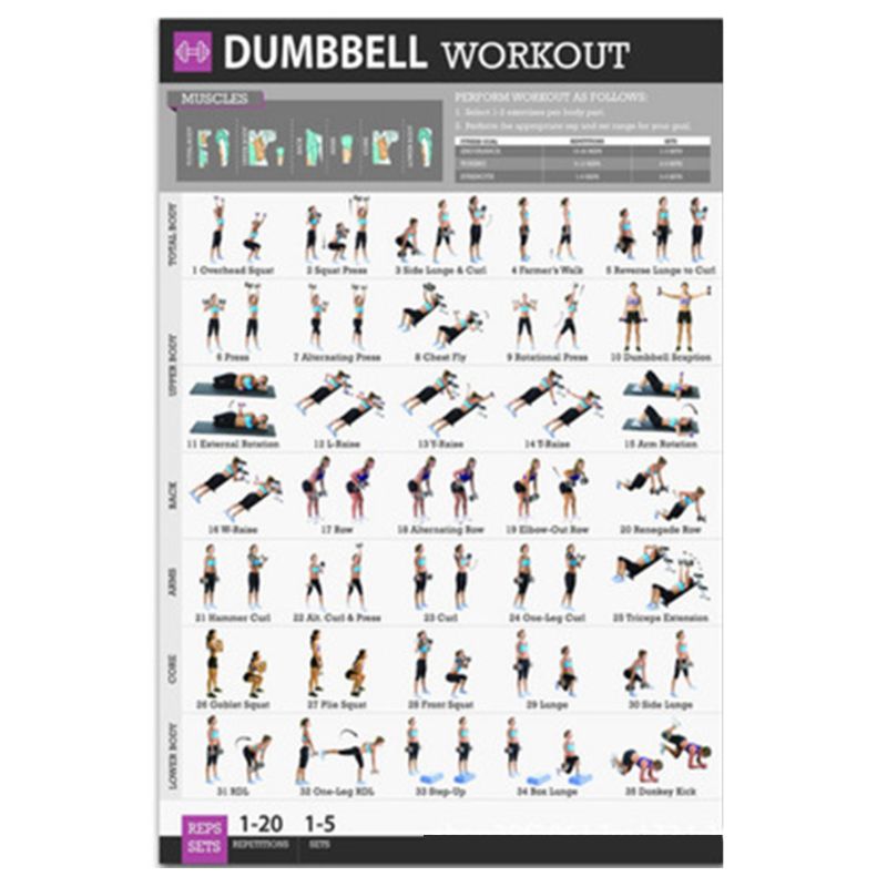 Oefening Workout Poster Lichaamsgewicht Yoga Workout Stabiliteit Bal Halter