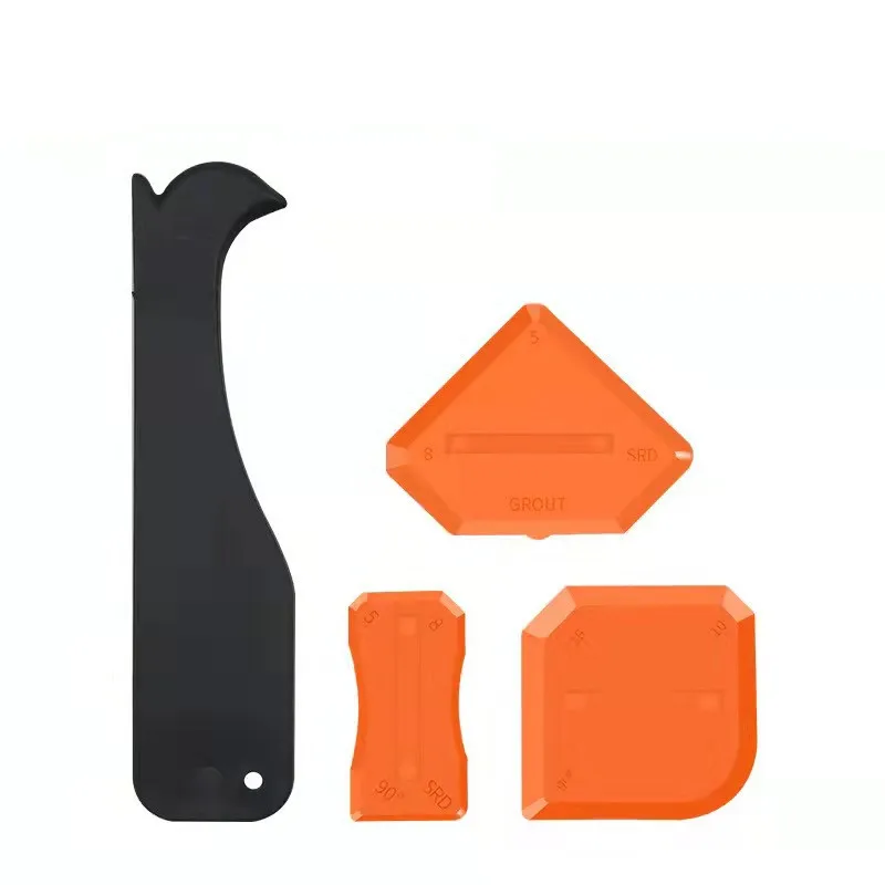 Siliconen Kit Krabber Gereedschap Kit Grout Verwijderaar Handspatel Messen Voor Grout Raam Deur Cement Vloertegel Randreiniging: Oranje