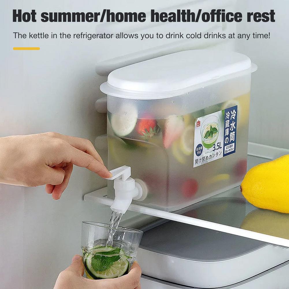 3500ml Water Pitcher Jug With Faucet Fruit Cool Water Pitcher Drinkware Kettle Pot Summer Ice Water Infuser Kettle: Default Title