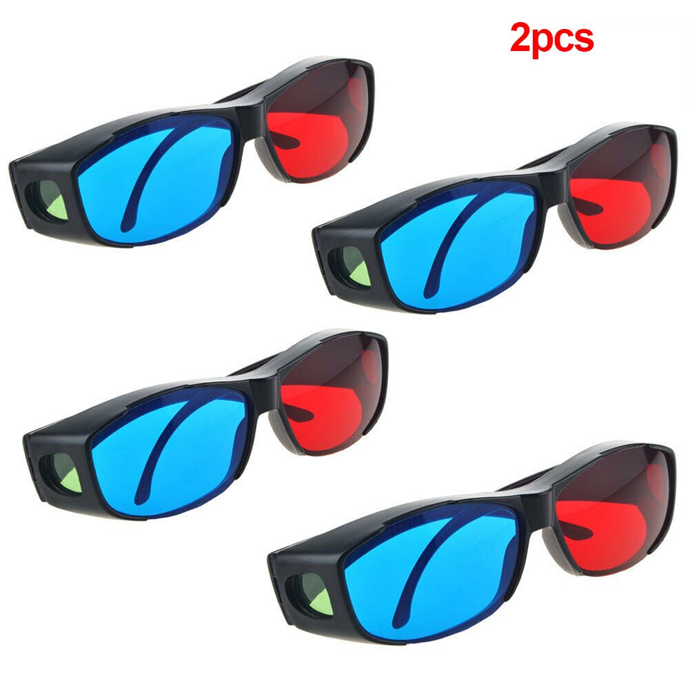 2pcs Universal Game TV Easy Wear Cinema Red Blue Ultra Clear 3D Glasses DVD Vision Virtual Dimensional Anaglyph Movie