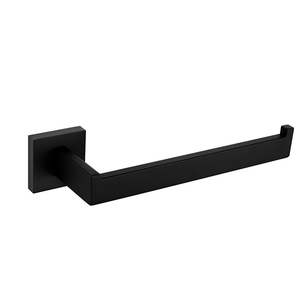 Black Bathroom Hardware WC Accessories Toilet Paper Holder Wall Hook Towel Bar Robe Hanger Rack Stainless Steel Organizer: towel ring