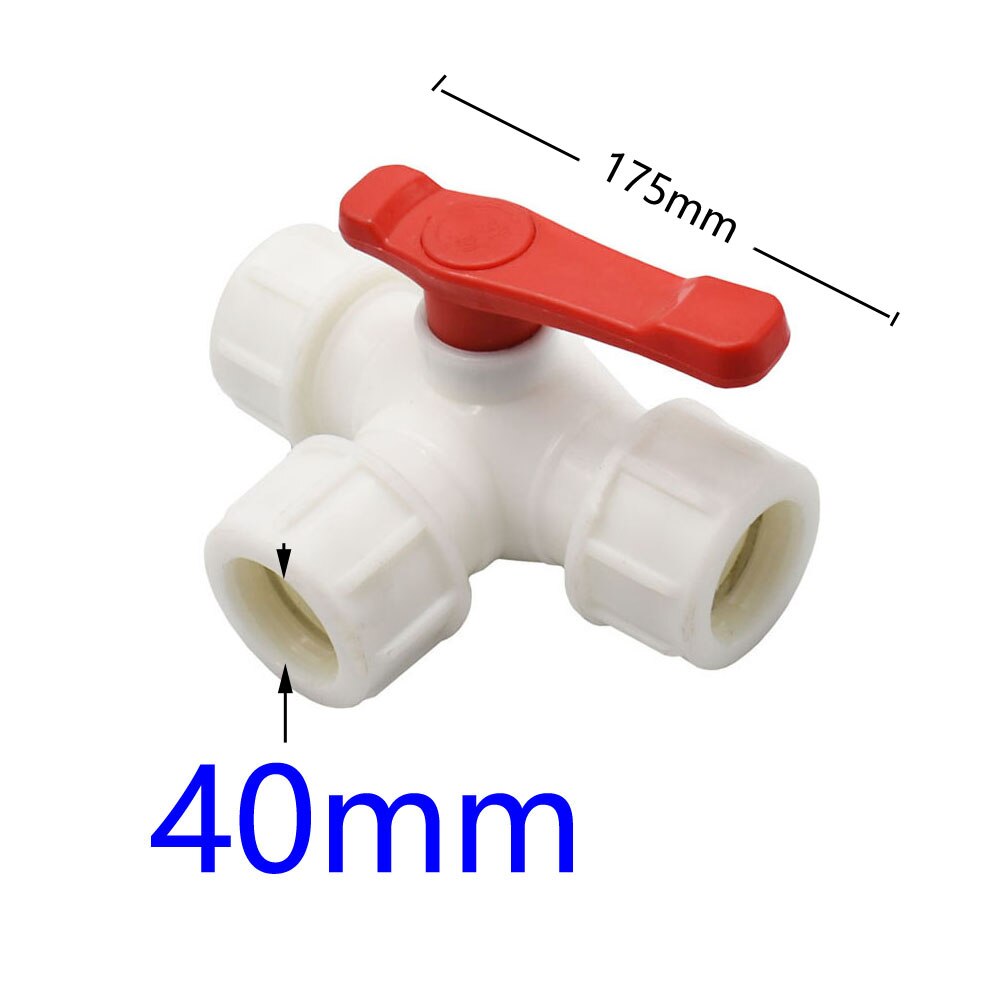 20/25/32/40/50/63mm PVC PE Water Tube Connector 3-Way Water Splitter Garden Tap Plumbing Plastic Quick Valve