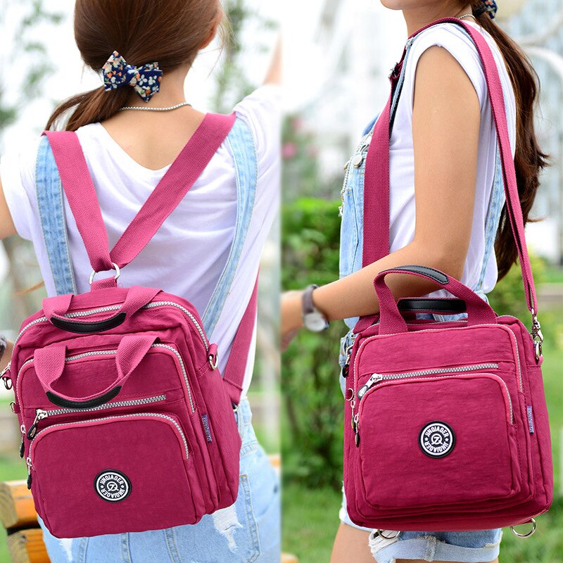 Tas Vrouwen Stijl Waterdichte Nylon Tas Crossbody Tas Mode Mama Schouder Multi-Functionele Rugzak