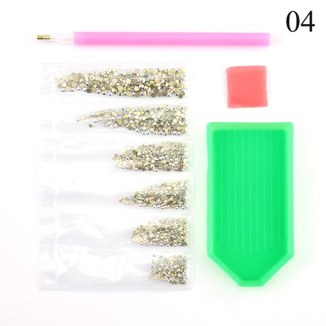 1440PCS Multi Size Glas Rhinestones AB Kleuren Platte-back SS3-SS10 Crystal Strass 3D Charmes Set DIY Manicure Nail art Decoraties: 04
