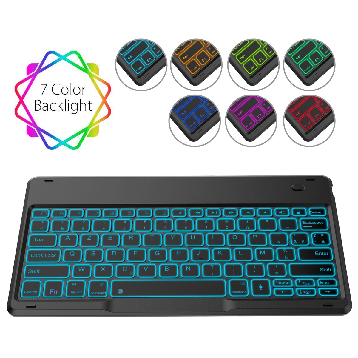 Franskt bluetooth tangentbord trådlös mus combo hemmakontor stationär dator tyst tangenttryckning färg bakgrundsbelyst tangentbord tunna möss set