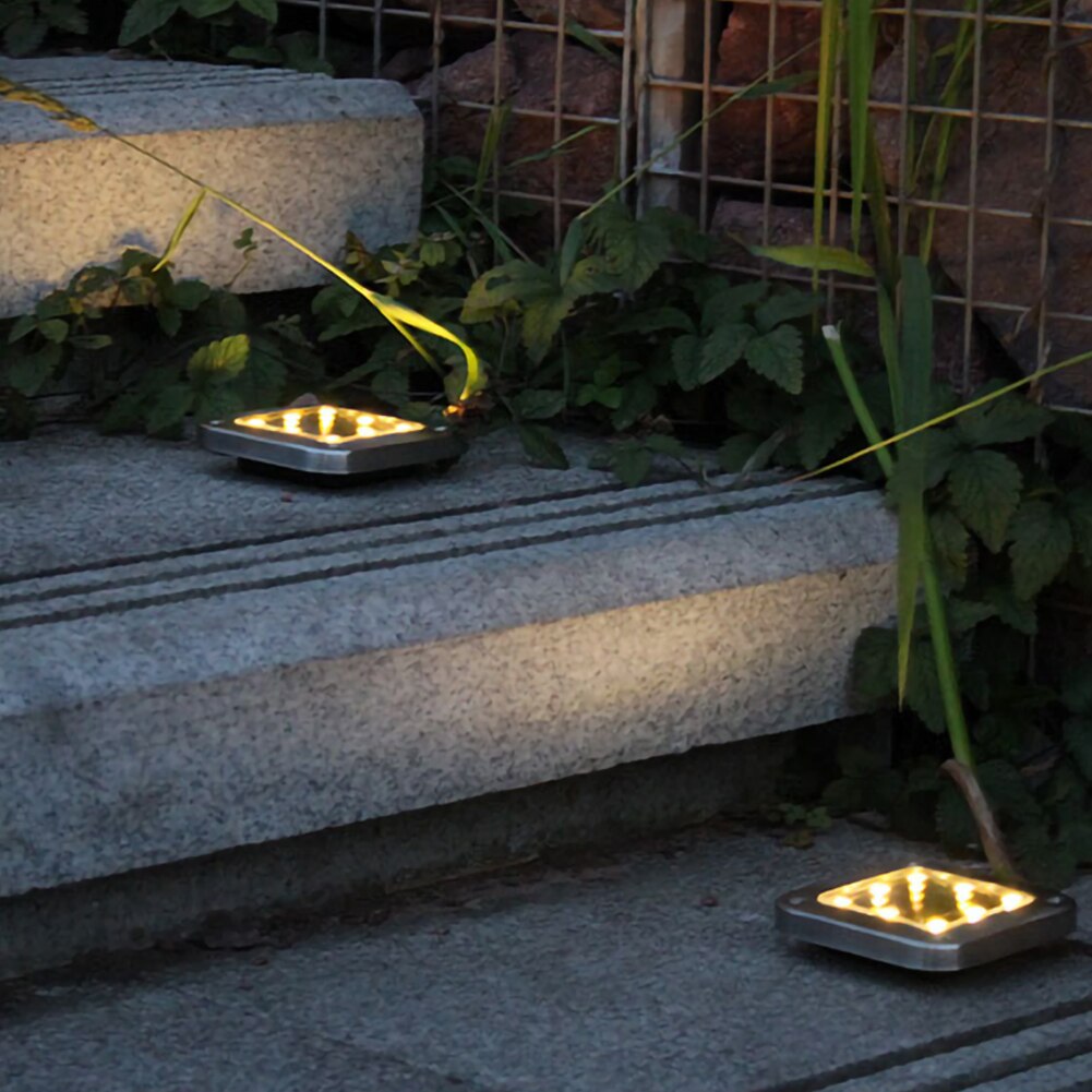 1/4 Piece Solar Disk Lights Outdoor Solar Pathway Lights Outdoor Waterproof Solar Garden Underground Lights for Lawn Yard Patio