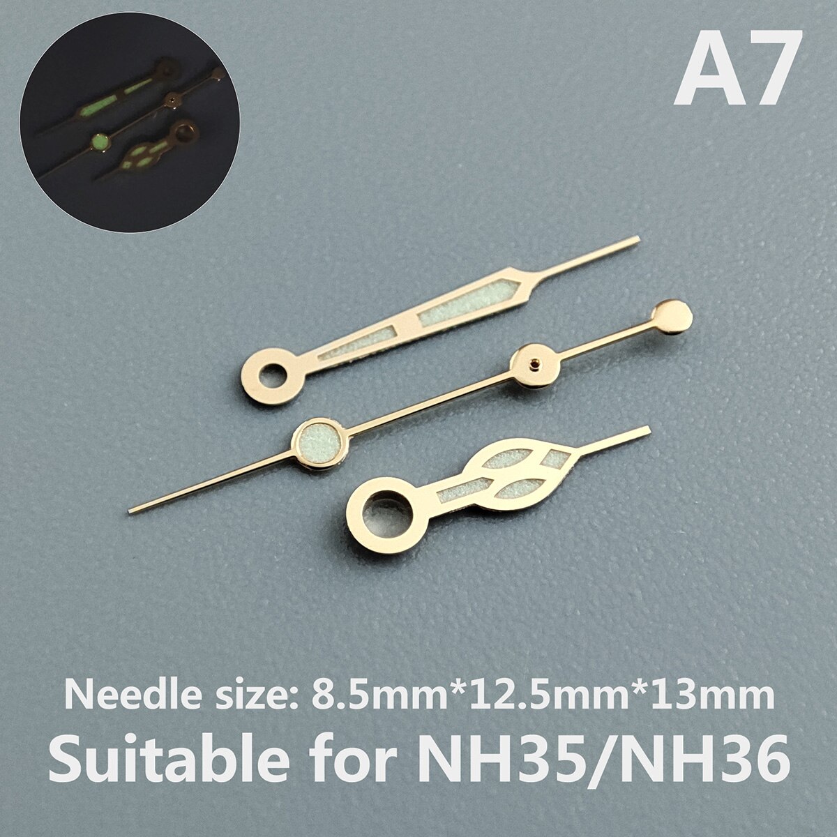 Horloge Accessoires Horloge Pointer NH35 Handen Pointer Groene Lichtgevende, Geschikt Voor NH35, NH36 Beweging A7: Default Title