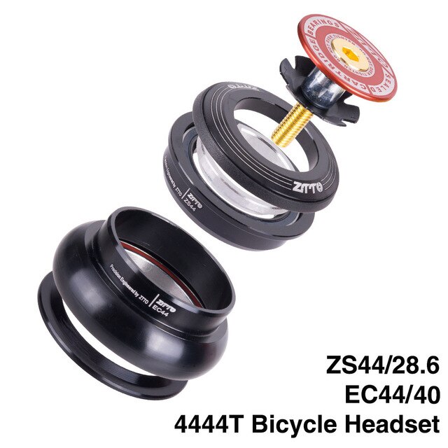 MTB Bike Road Bicycle Headset 44mm ZS44 CNC 1 1/8"-1 1/2" 1.5 Tapered Tube fork Internal Threadless EC44 Headset: Red