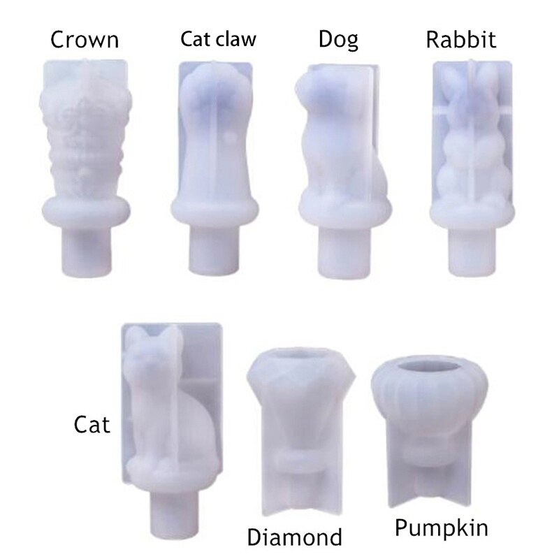 Molde de corcho de vino tinto, accesorio de silicona con forma de corona, garra de gato, conejo, tapón de botella, molde de resina epoxi de cristal para fabricación de joyas DIY